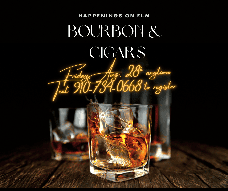 Bourbon & Cigars event Happenings on Elm Aug. 28th