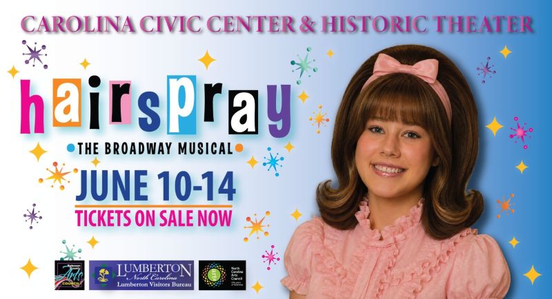 Carolina Civic Center & Historic Theater hosts Hairspray the broadway musical on June 10th to June 14th, tickets on sale now.