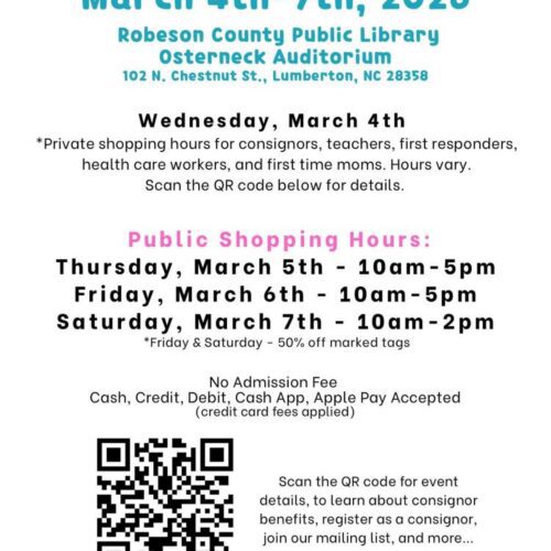 Consignment Kids flyer for March 4-7, 2026 in Lumberton, NC