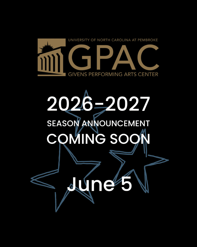 Givens Performing Arts Center season announcement, 2026-2027 June 5th.