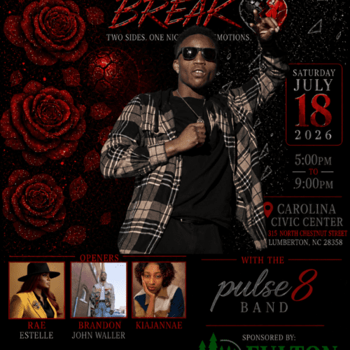 Love & Heart Break, A live show on Saturday July 18th from 5pm to 9pm at the Carolina Civic Center with Pulse 8.