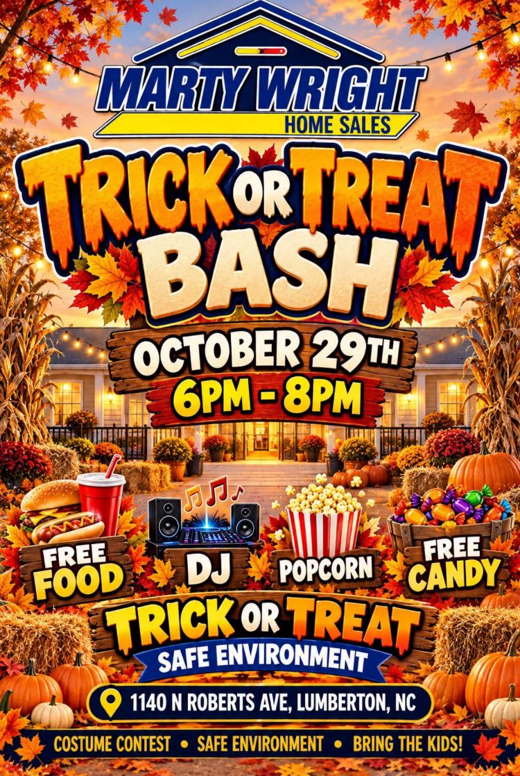 Trick or Treat Bash, Marty Wright Home Sales 10/29 at 6-8pm costume contest, bring the kids.