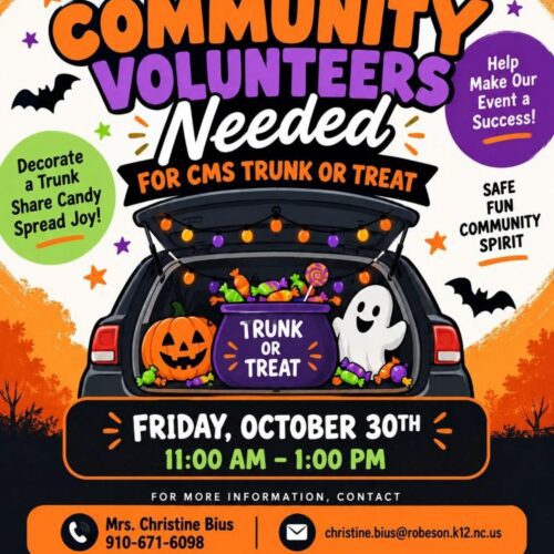 Carroll Middle School sponsoring a Halloween party 11am to 1pm October 30th on campus Trunk or Treat
